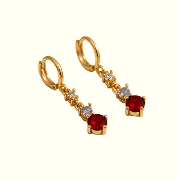 Crimson Drop Hoops